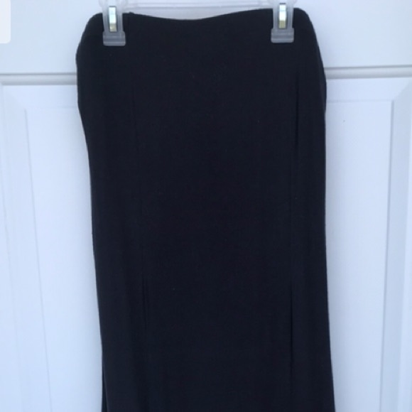 Free People Beach Navy Maxi Skirt Double Slit - Picture 2 of 5
